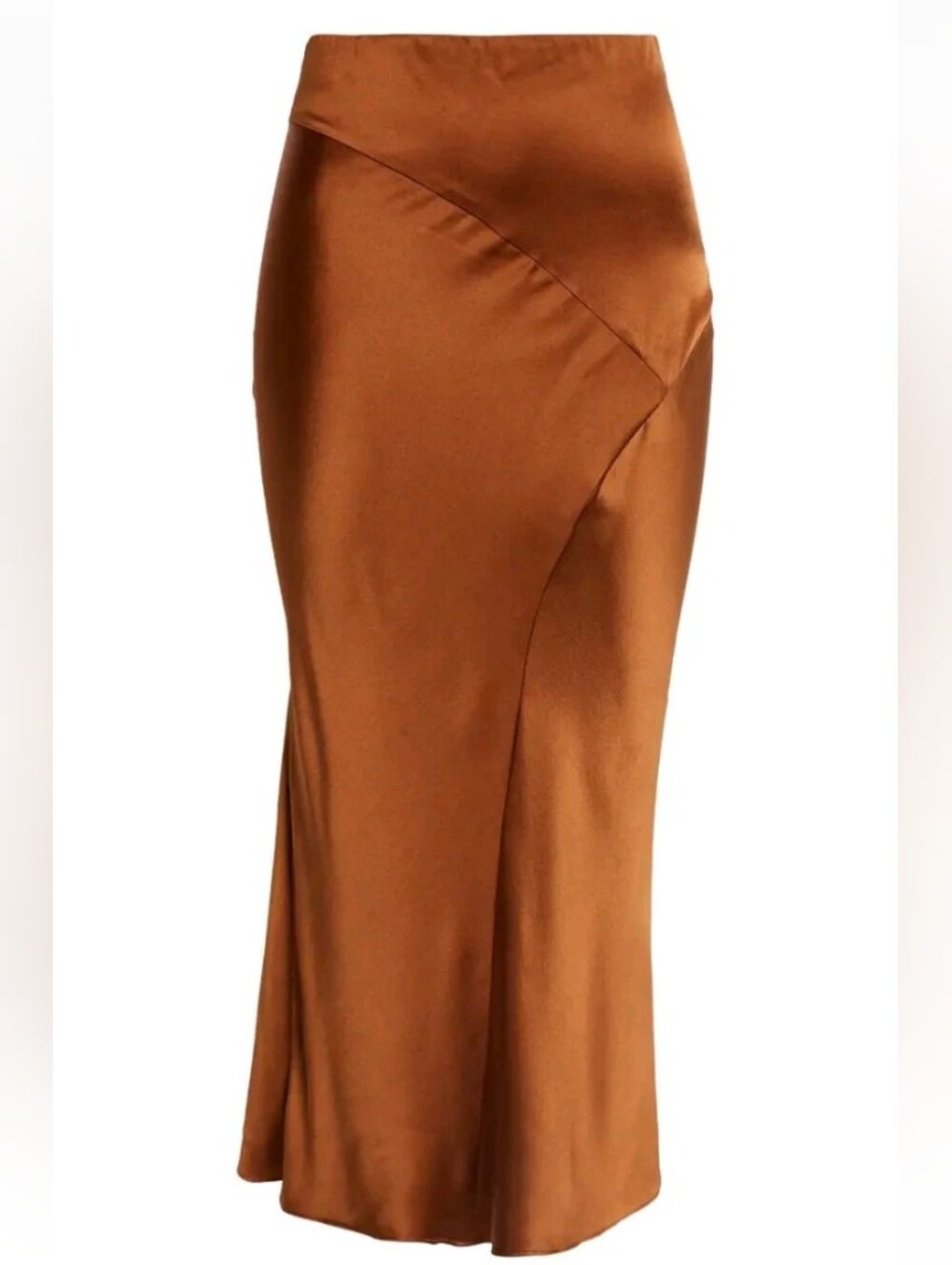 Veronica Beard Sorelle Size 6 Paneled Silk Blend Midi Skirt Stretch Rust